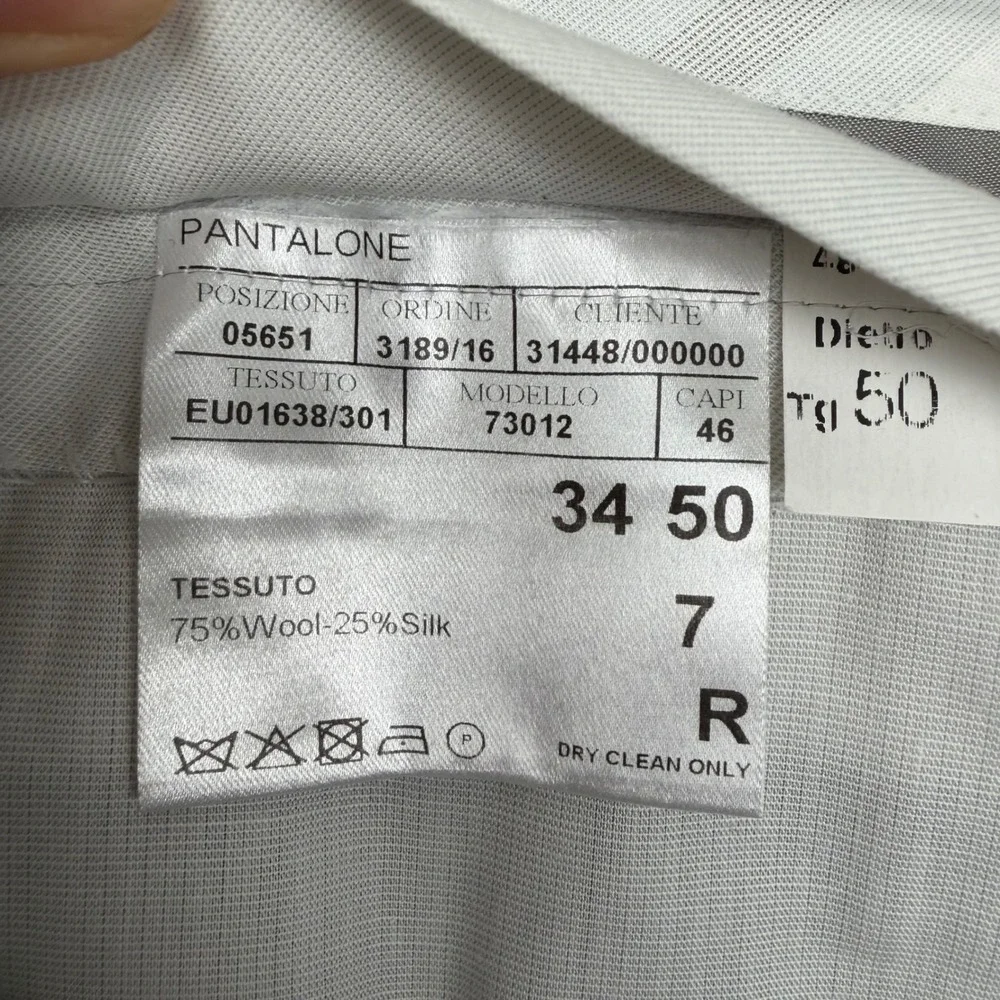Canali 1934 Blue Melange‎ Textured Flat Front Dress Pants Mens 33x27.5 Luxury